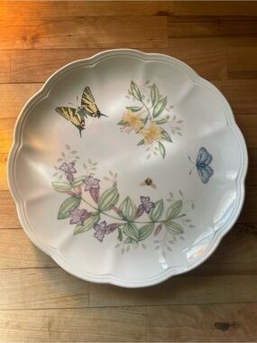Lenox White Floral & Butterfly Serving Plate
